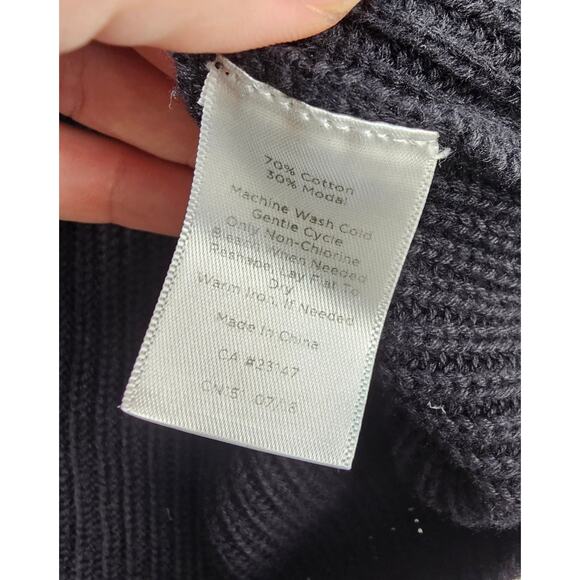 Talbots size medium chunky knit black sweater tunic EUC winter minimalist grunge - Picture 4 of 6